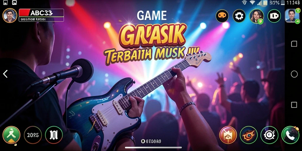 Screenshot gameplay ABC33 menampilkan antarmuka permainan musik yang interaktif.