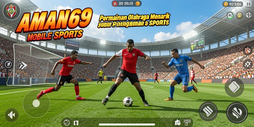 Tampilan screenshot utama AMAN69 menampilkan gameplay olahraga yang seru dan kompetitif.