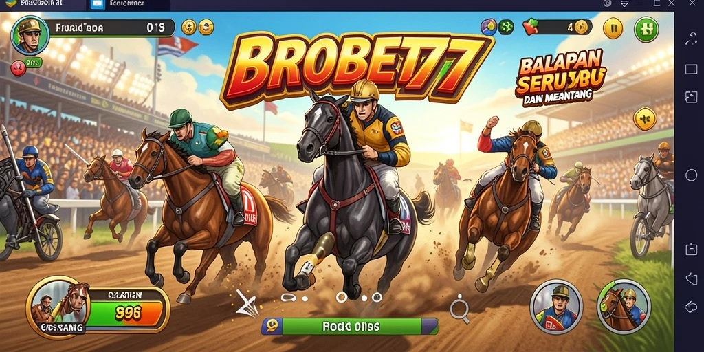 Tampilan seru dari gameplay balapan BROBET77 yang menegangkan.