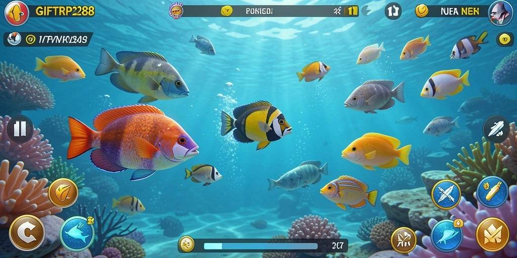 Tampilan gameplay seru dari GIFTRP288 saat menembak ikan.