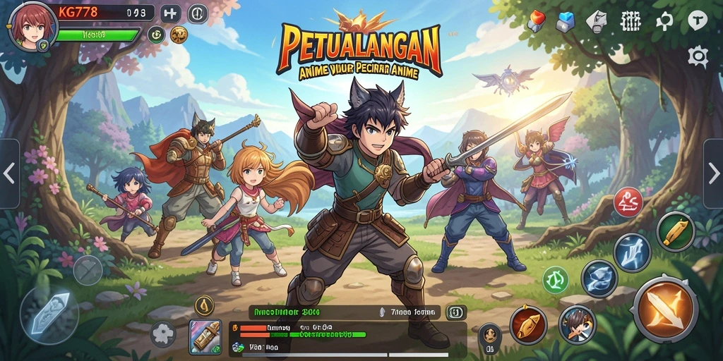 Tangkapan layar gameplay dari KG778 yang penuh warna dan dinamis.
