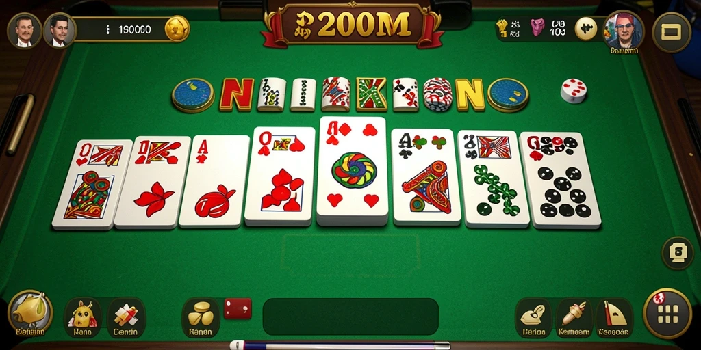 Screenshot P200M menunjukkan aksi seru bermain Domino.