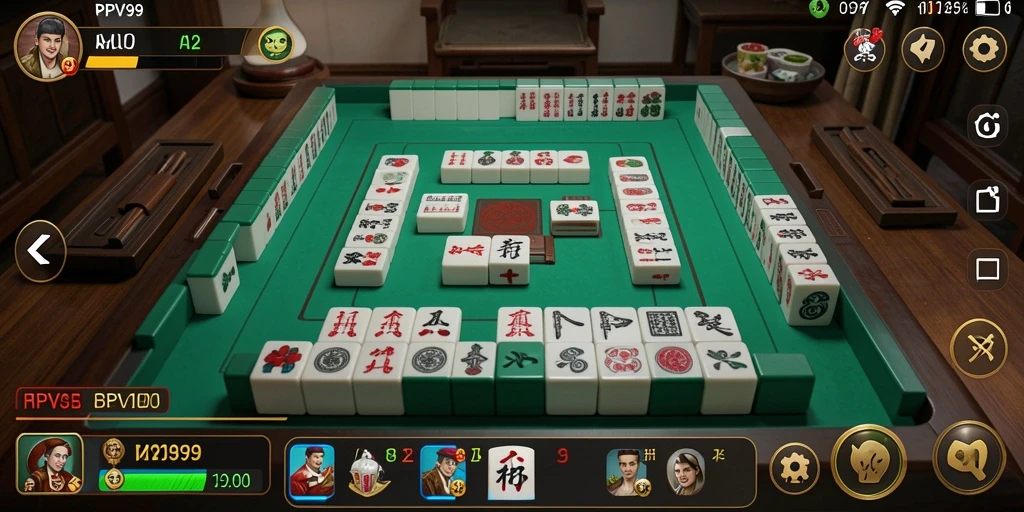 Tampilan gameplay PPV99 yang menarik dengan desain ubin Mahjong.