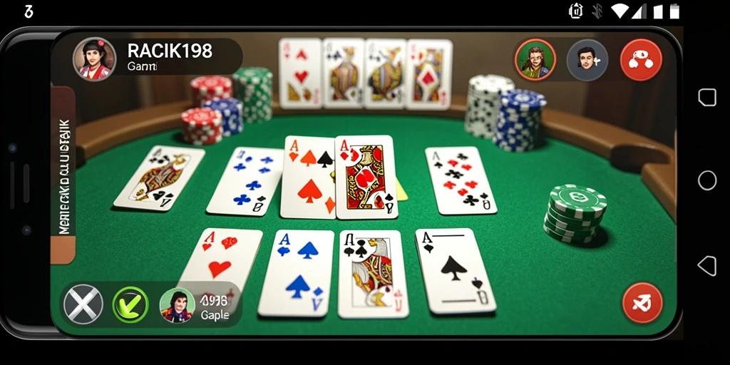 Screenshot gameplay Gaple dengan tampilan kartu menarik.